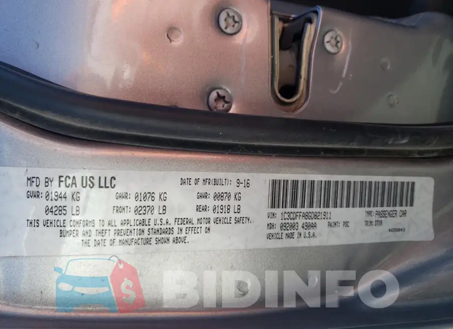 1C3CDFFA8GD821911 Photo# 12