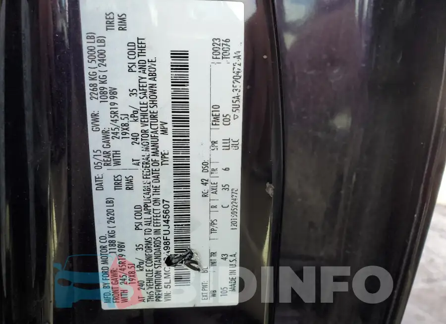 5LMCJ2A98FUJ45607 Photo# 14
