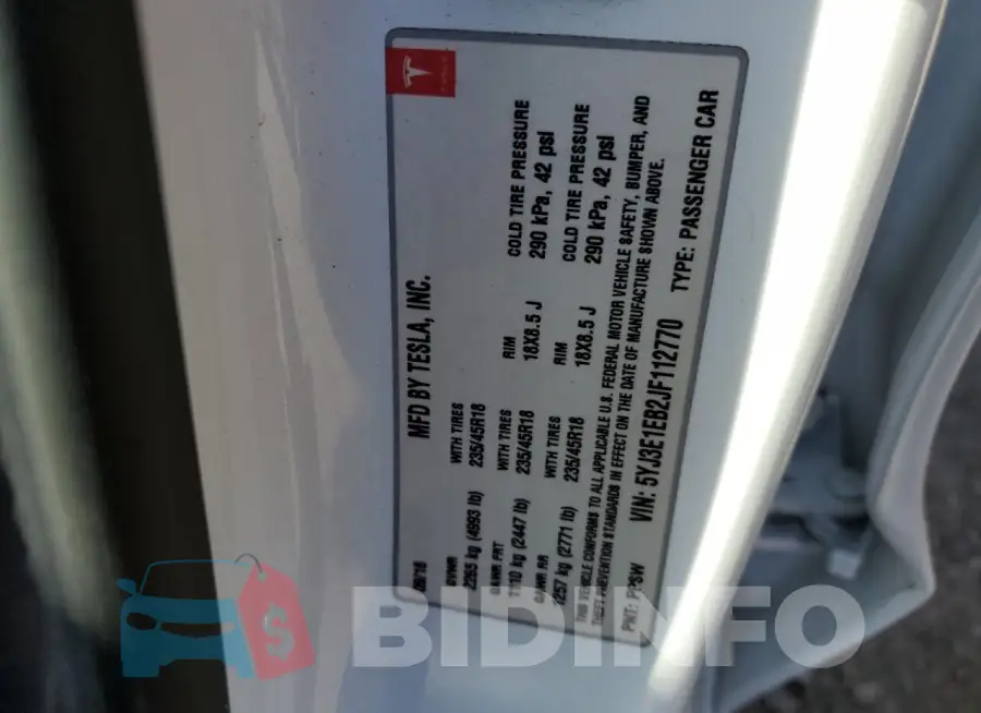 5YJ3E1EB2JF112770 Photo# 12