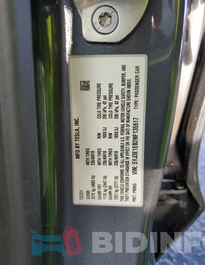 5YJ3E1EB2NF135617 Photo# 12