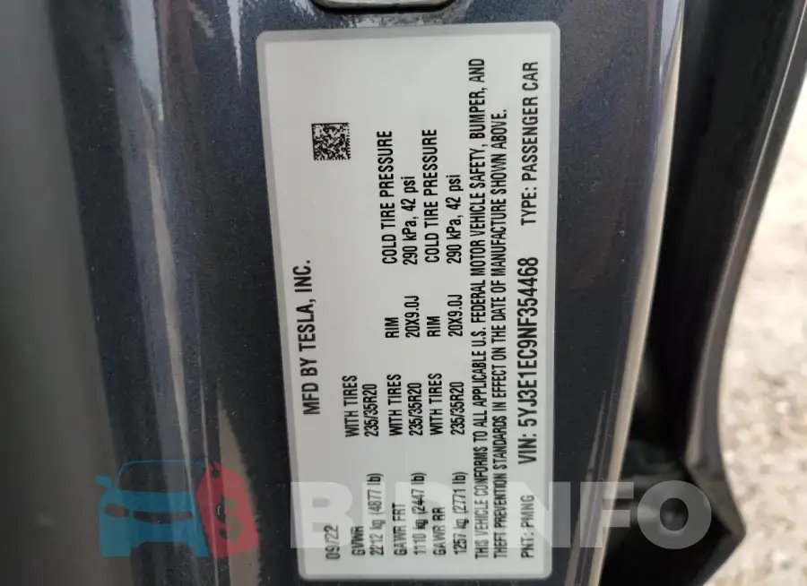 5YJ3E1EC9NF354468 Photo# 13