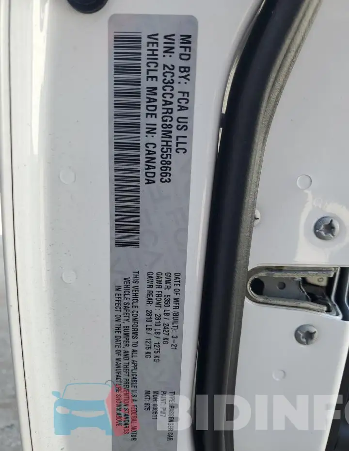 2C3CCARG8MH558663 Photo# 12