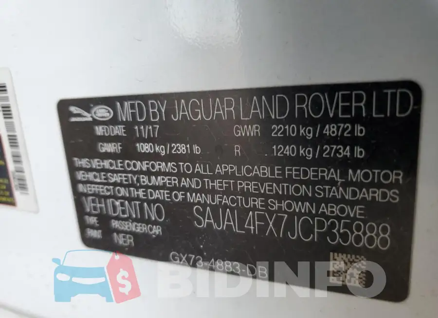 SAJAL4FX7JCP35888 Photo# 12