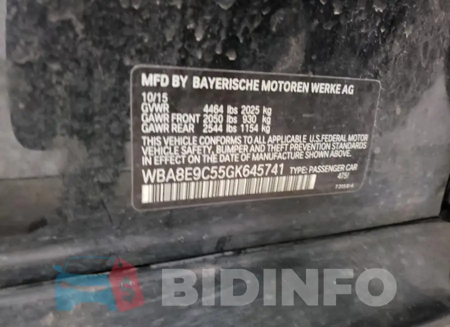 WBA8E9C55GK645741 Photo# 12
