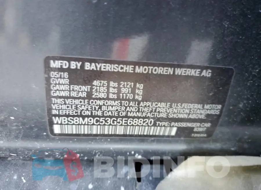 WBS8M9C53G5E68820 Photo# 13