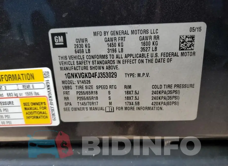 1GNKVGKD4FJ353029 Photo# 13