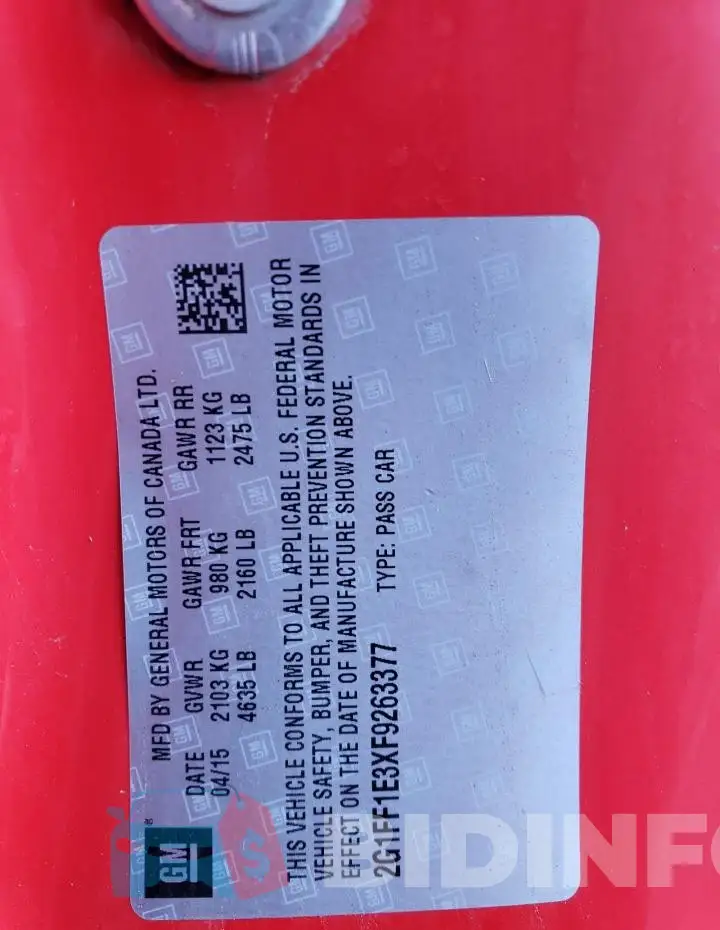 2G1FF1E3XF9263377 Photo# 13