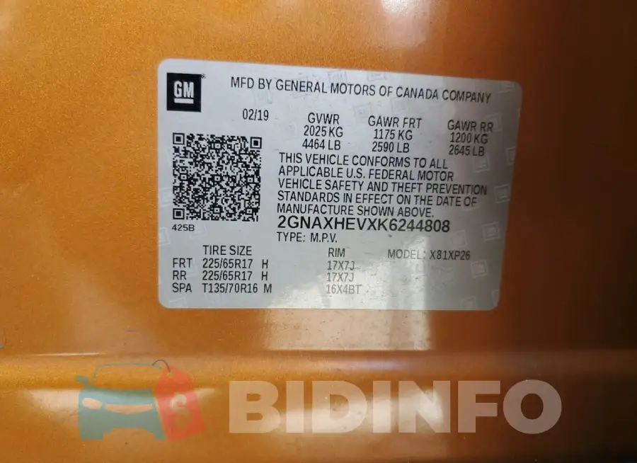 2GNAXHEVXK6244808 Photo# 12