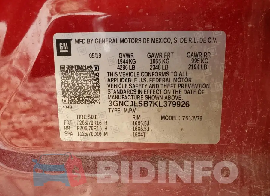 3GNCJLSB7KL379926 Photo# 12