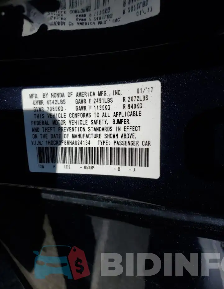 1HGCR3F86HA024134 Photo# 12