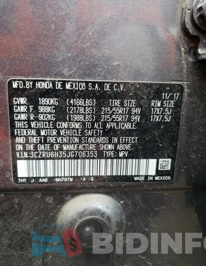3CZRU6H35JG706353 Photo# 12