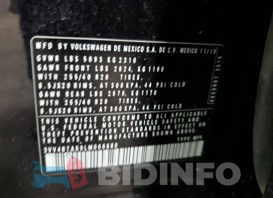3VV4B7AX9LM066680 Photo# 14