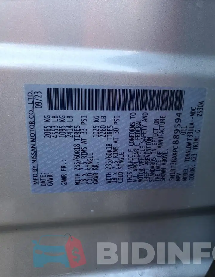 5N1BT3BAXPC889594 Photo# 14