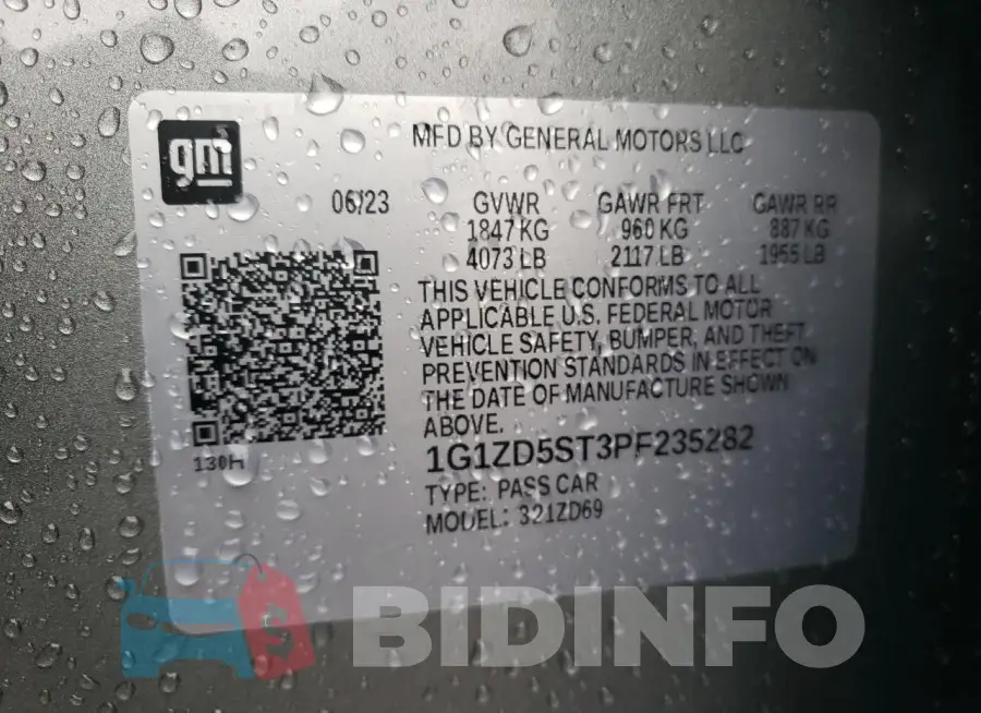 1G1ZD5ST3PF235282 Photo# 13