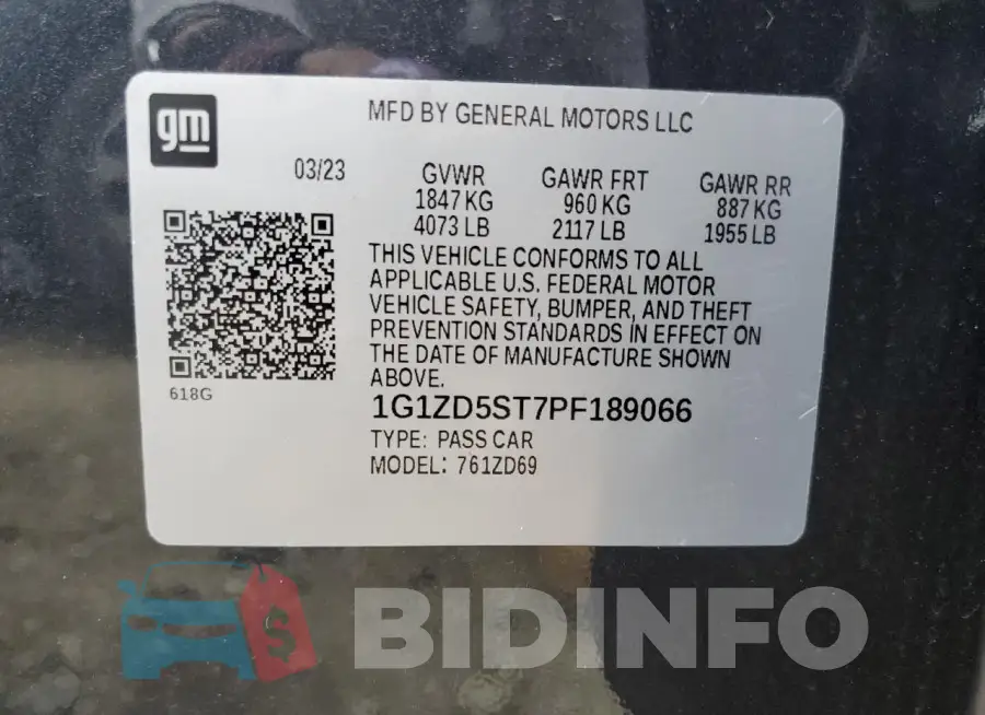 1G1ZD5ST7PF189066 Photo# 12