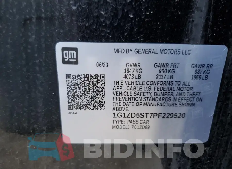 1G1ZD5ST7PF229520 Photo# 12