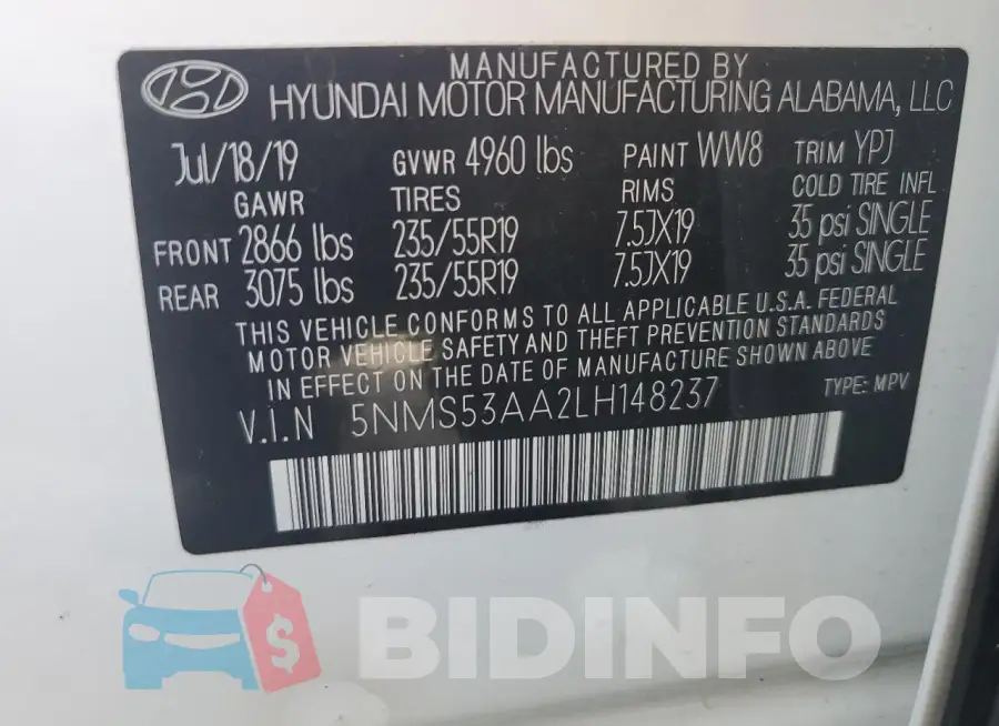 5NMS53AA2LH148237 Photo# 13