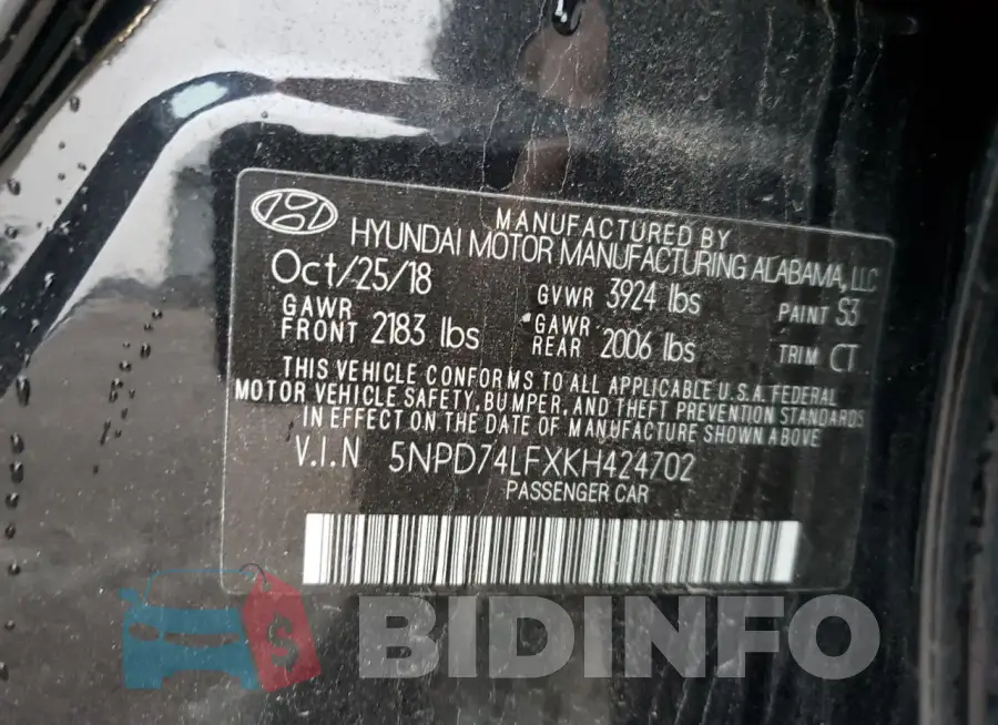5NPD74LFXKH424702 Photo# 12
