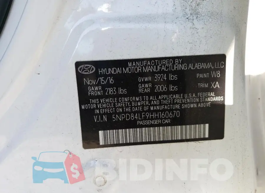 5NPD84LF9HH160670 Photo# 12