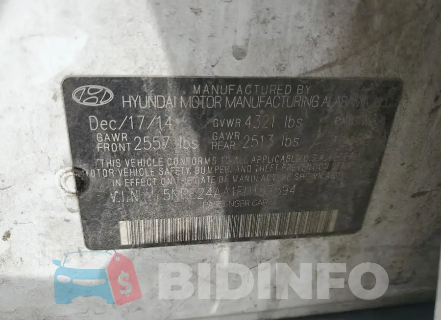 5NPE24AA1FH157594 Photo# 12
