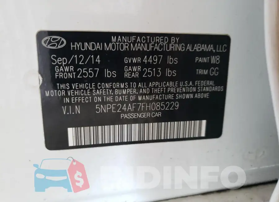5NPE24AF7FH085229 Photo# 12