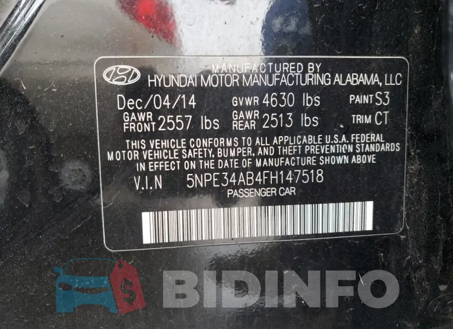 5NPE34AB4FH147518 Photo# 12