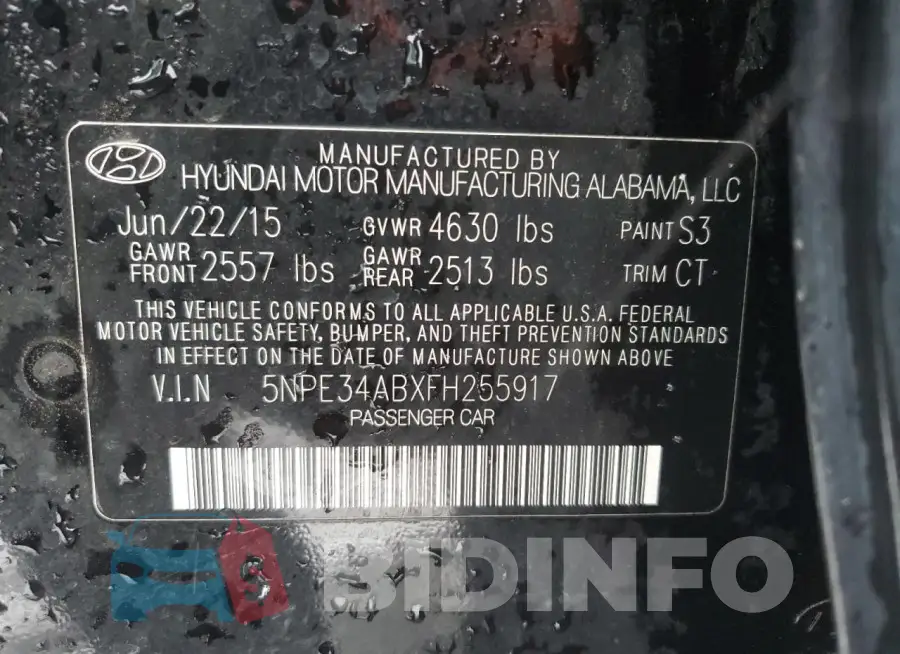5NPE34ABXFH255917 Photo# 12