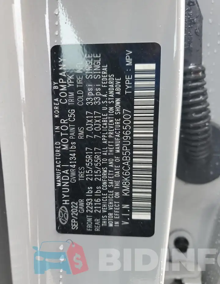 KM8K6CAB5PU965007 Photo# 14