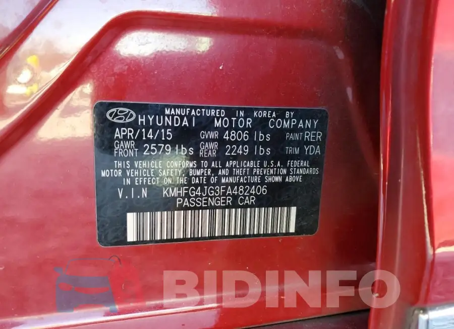 KMHFG4JG3FA482406 Photo# 12