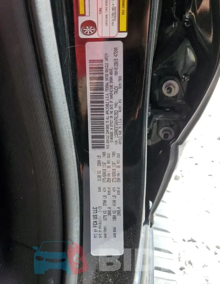 1C6RREBT2KN761353 Photo# 12