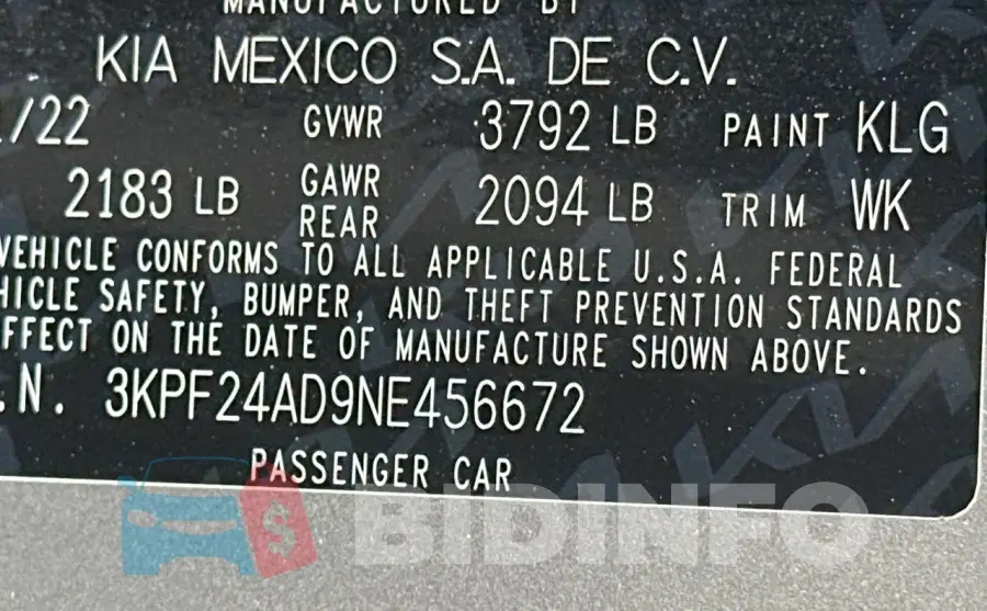 3KPF24AD9NE456672 Photo# 10