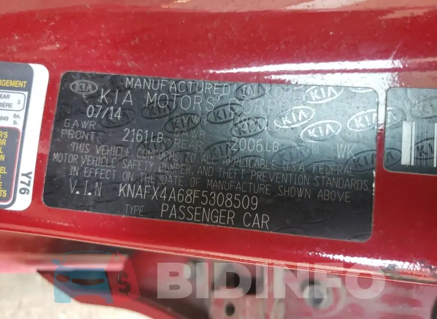 KNAFX4A68F5308509 Photo# 10