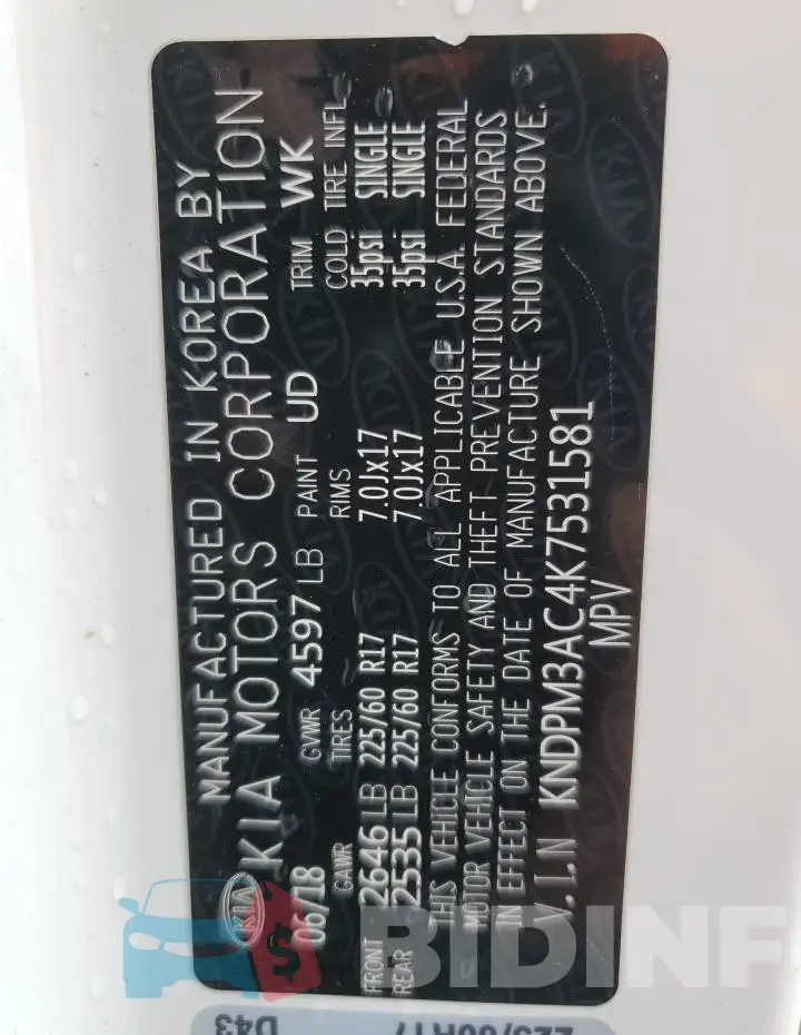 KNDPM3AC4K7531581 Photo# 13