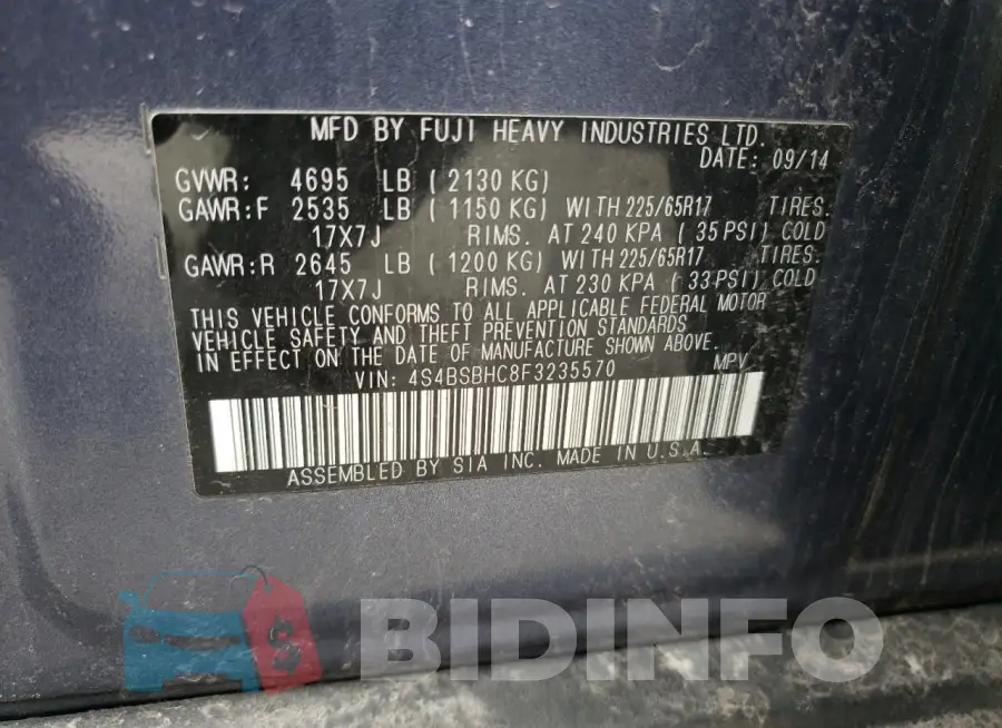 4S4BSBHC8F3235570 Photo# 13