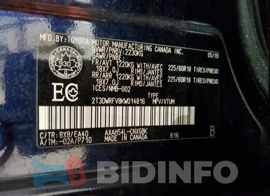 2T3DWRFV8KW014816 Photo# 12