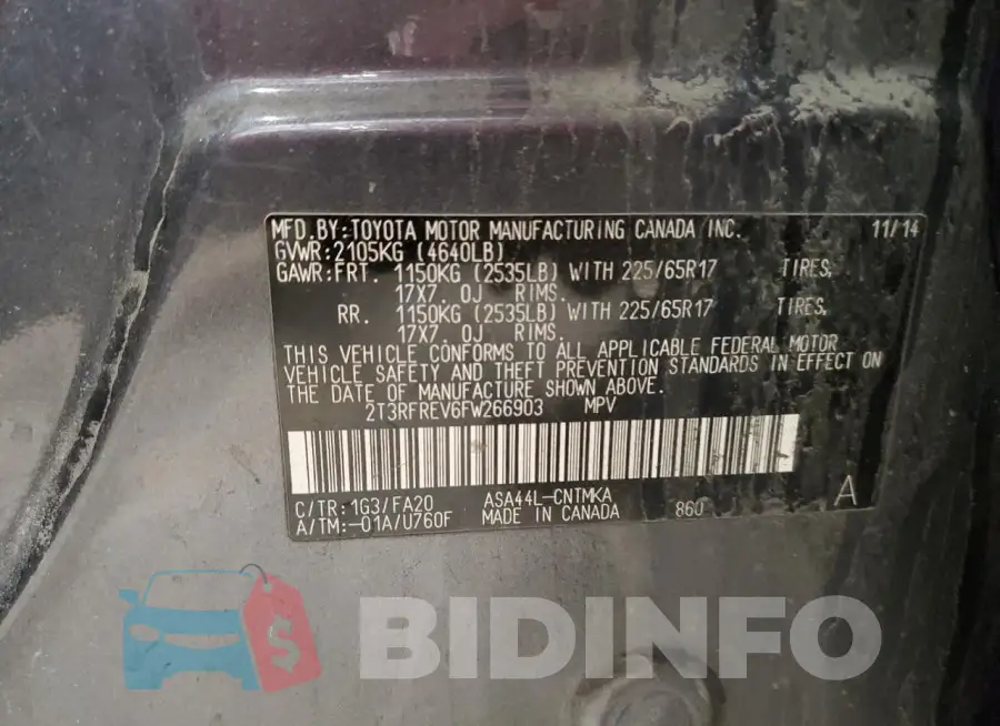 2T3RFREV6FW266903 Photo# 13