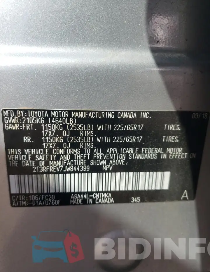 2T3RFREV7JW844399 Photo# 14