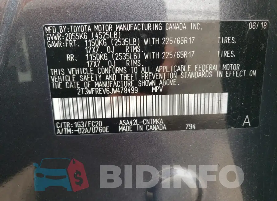 2T3WFREV6JW478499 Photo# 13
