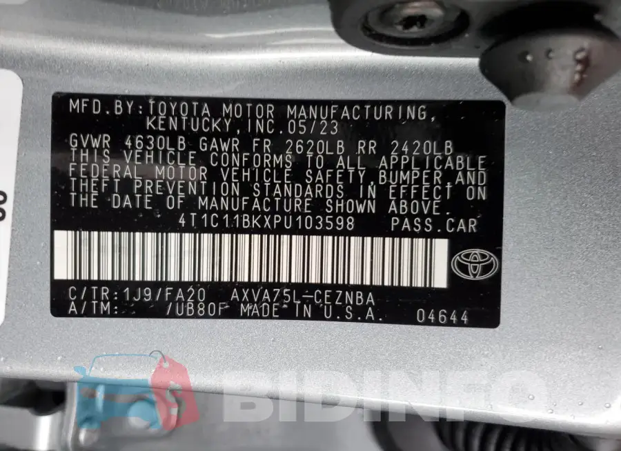 4T1C11BKXPU103598 Photo# 12