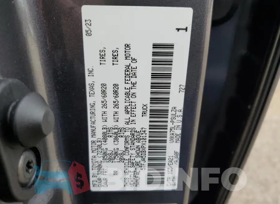 5TFJA5DBXPX101347 Photo# 12