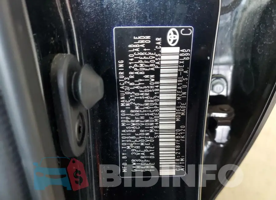 5YFB4MDE6PP021848 Photo# 13