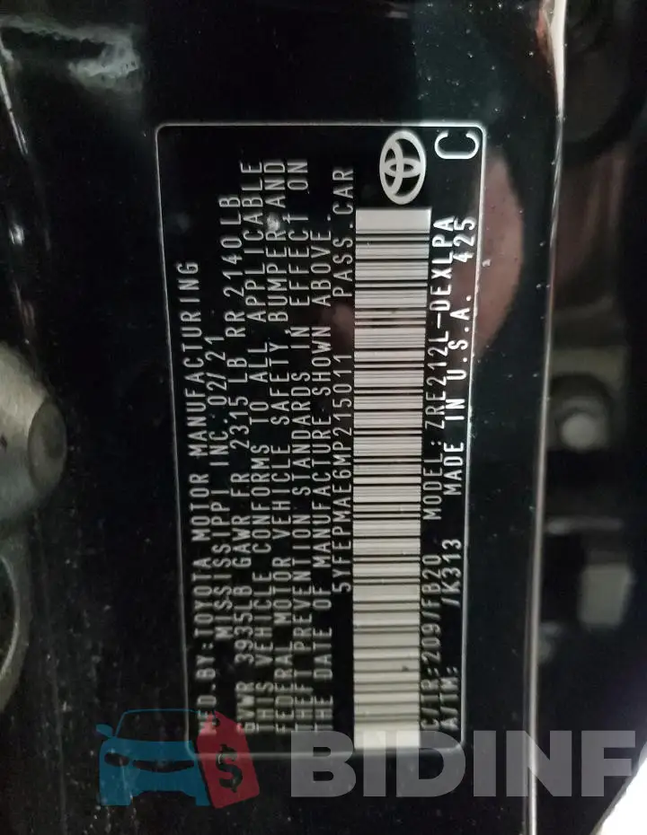 5YFEPMAE6MP215011 Photo# 13