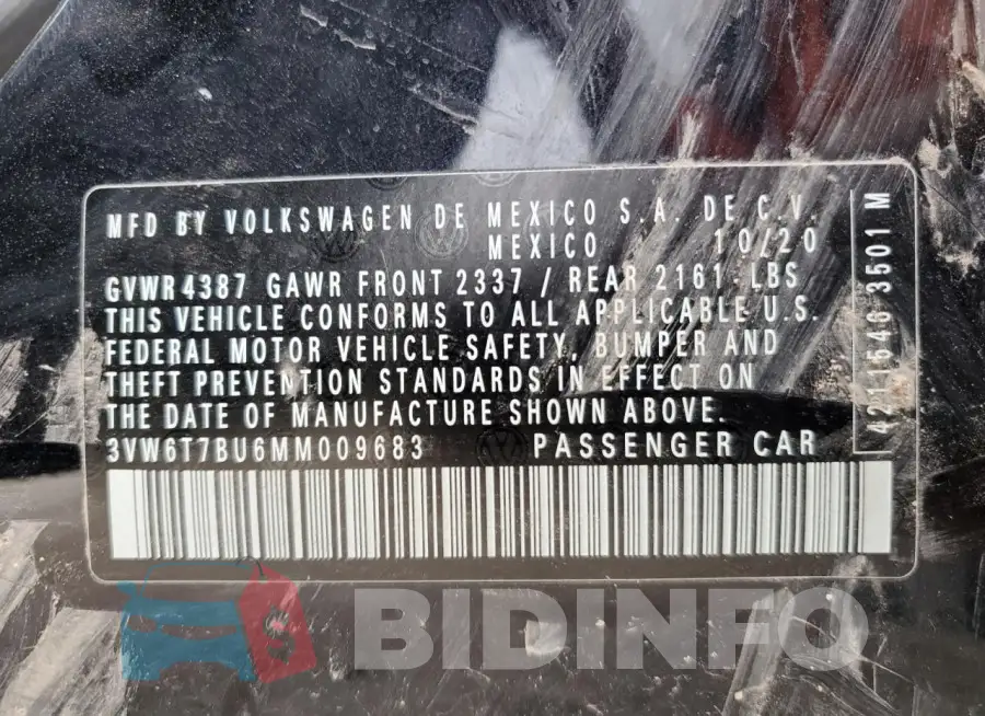 3VW6T7BU6MM009683 Photo# 10