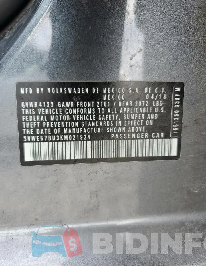 3VWE57BU3KM021924 Photo# 12