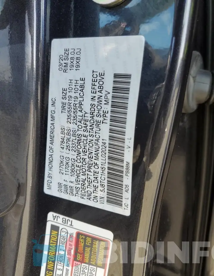 5J8TC1H51LL020241 Photo# 14