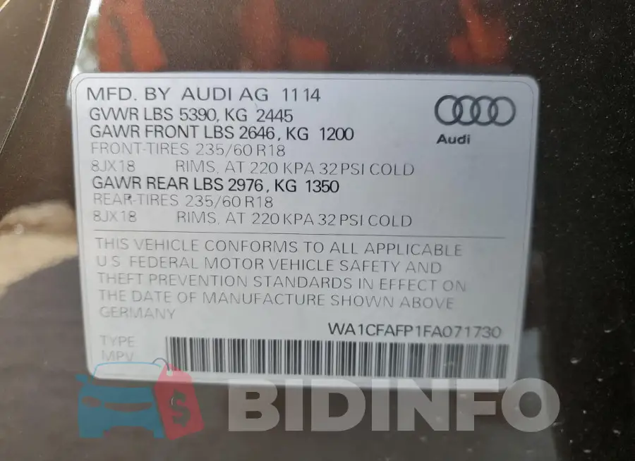 WA1CFAFP1FA071730 Photo# 14