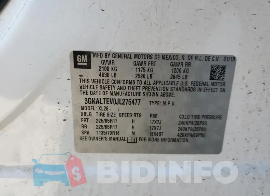 3GKALTEV0JL276477 Photo# 13