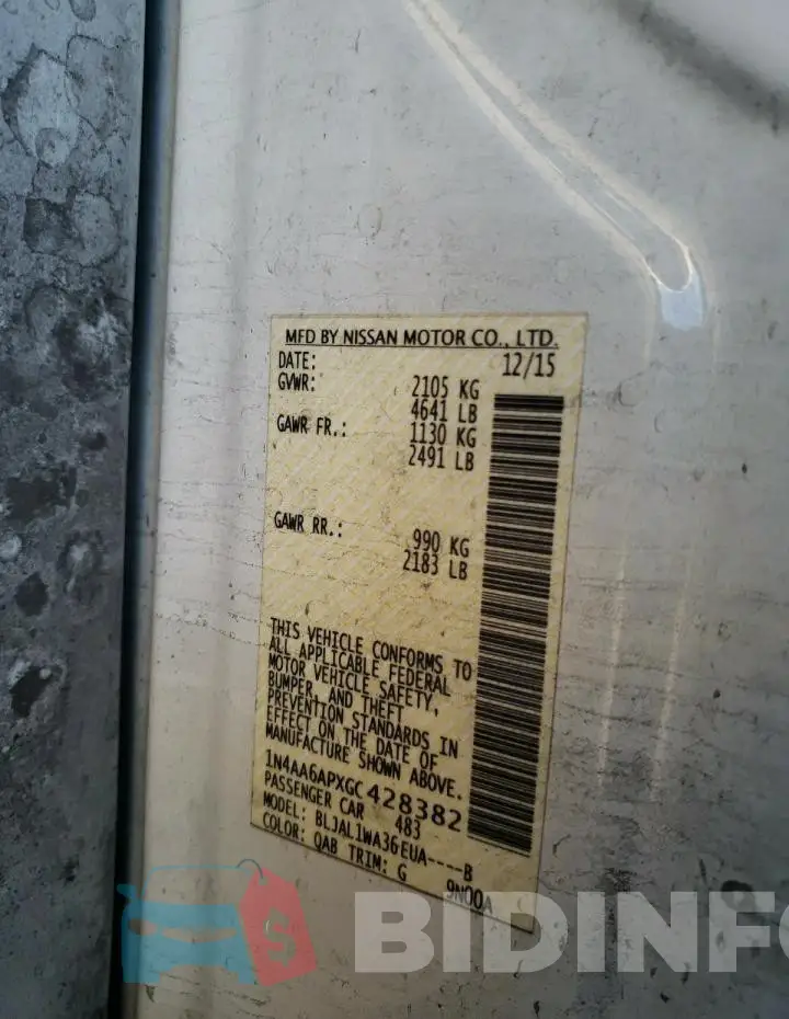 1N4AA6APXGC428382 Photo# 13