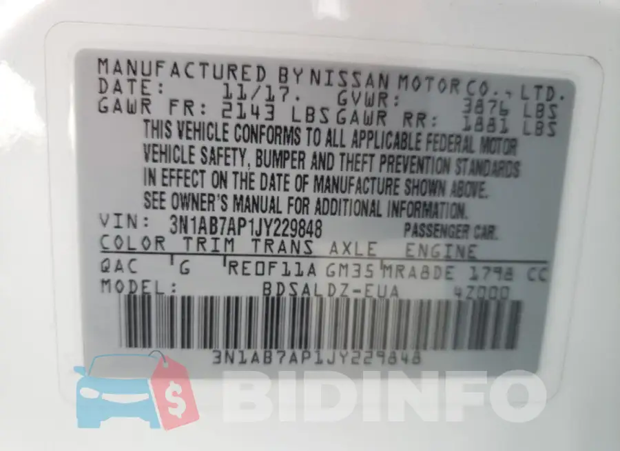 3N1AB7AP1JY229848 Photo# 13