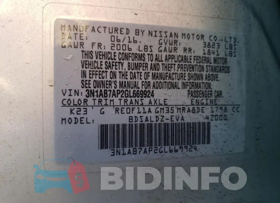 3N1AB7AP2GL669924 Photo# 12
